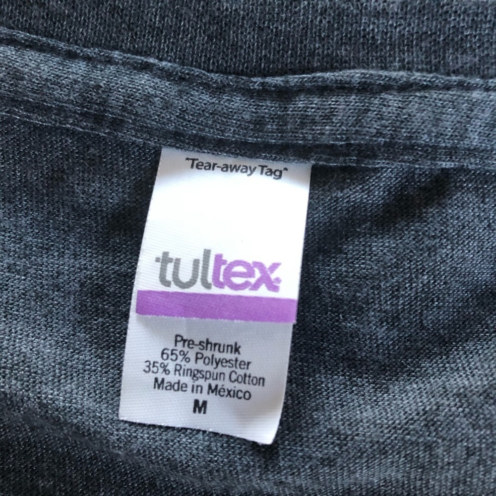 Tultex soft grey shirt sleeve pink graphic T-shirt size Medium - Picture 5 of 7